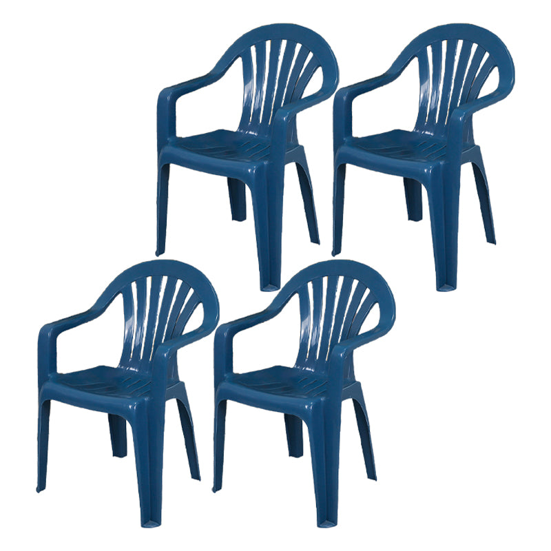 Silla de comedor de plástico de estilo contemporáneo, silla lateral con brazo de comedor para cocina