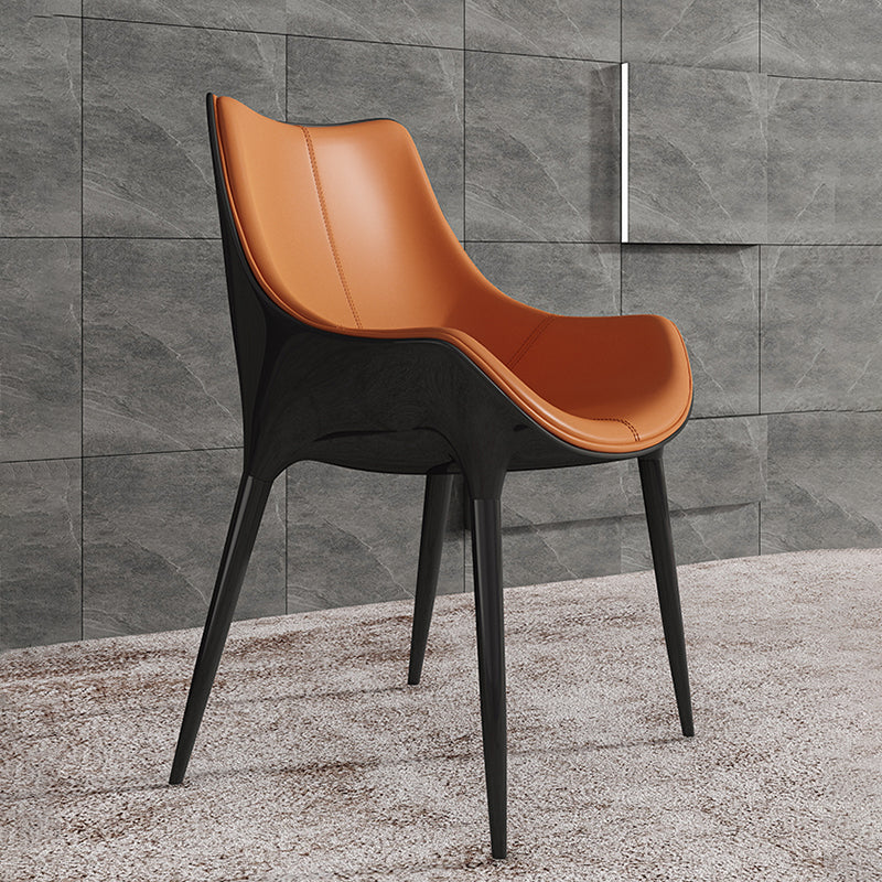 Sillas de comedor estilo moderno Sillas auxiliares con brazo de cocina y patas de metal