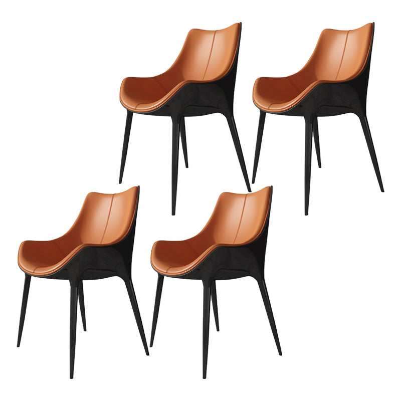 Chaises de salle à manger style contemporain Chaises d'appoint avec bras de cuisine avec pieds en métal