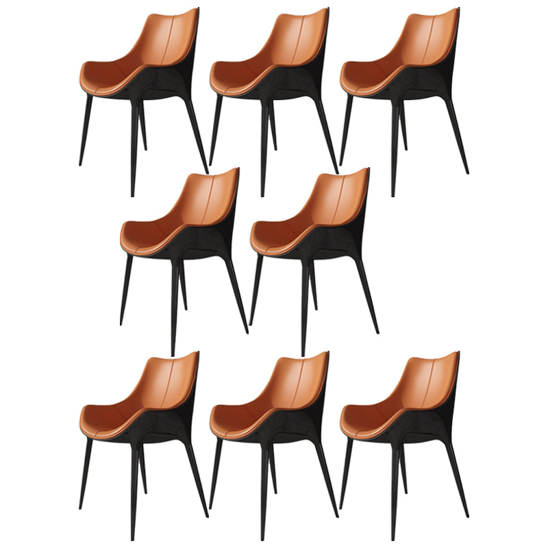 Sillas de comedor estilo moderno Sillas auxiliares con brazo de cocina y patas de metal
