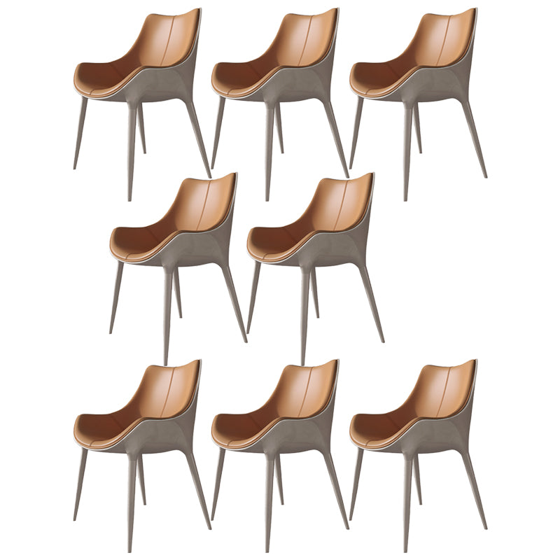 Sillas de comedor estilo moderno Sillas auxiliares con brazo de cocina y patas de metal