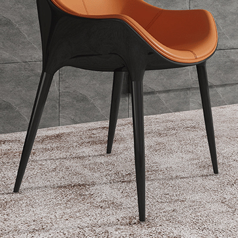 Sillas de comedor estilo moderno Sillas auxiliares con brazo de cocina y patas de metal