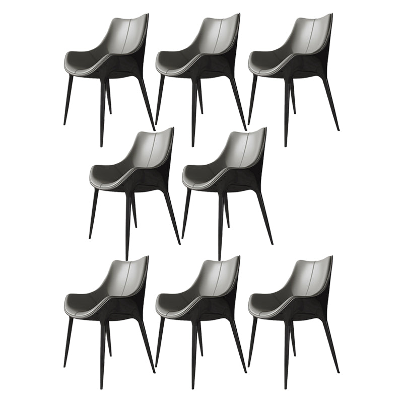 Sillas de comedor estilo moderno Sillas auxiliares con brazo de cocina y patas de metal