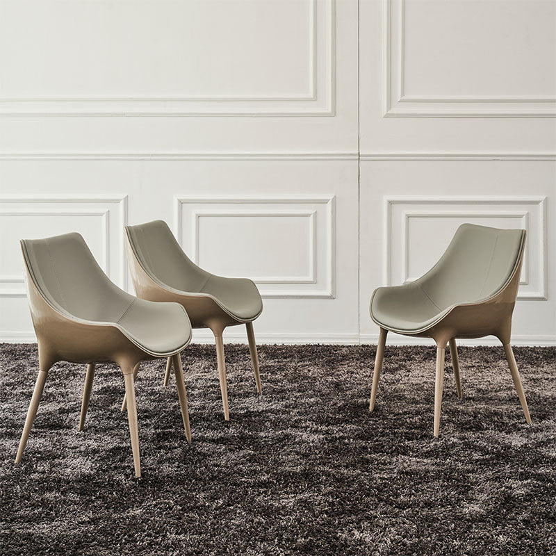 Sillas de comedor estilo moderno Silla auxiliar con brazo de cocina y patas de metal (juego de 2)