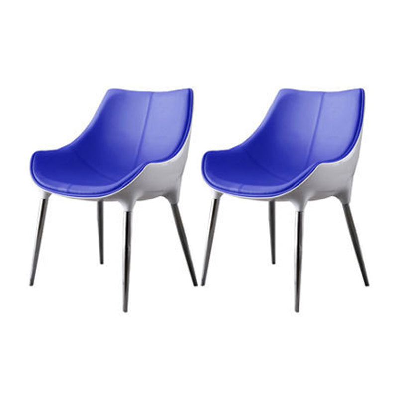 Sillas de comedor estilo moderno Silla auxiliar con brazo de cocina y patas de metal (juego de 2)