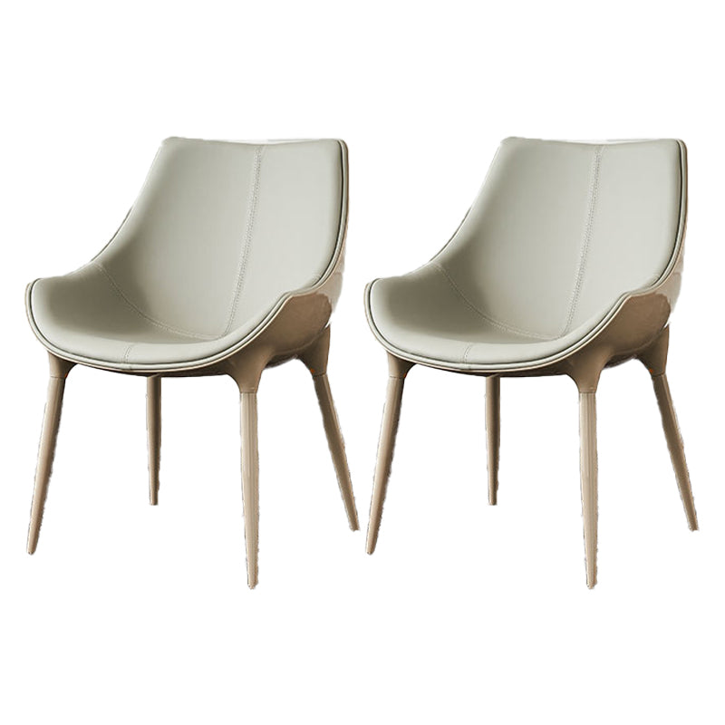 Sillas de comedor estilo moderno Silla auxiliar con brazo de cocina y patas de metal (juego de 2)