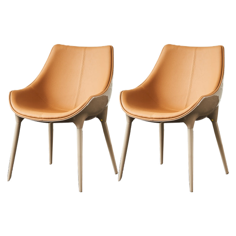 Sillas de comedor estilo moderno Silla auxiliar con brazo de cocina y patas de metal (juego de 2)