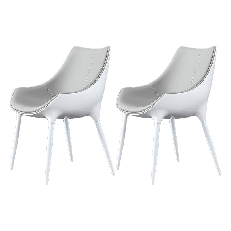 Chaises de salle à manger de style contemporain Chaises d'appoint avec accoudoirs de cuisine et pieds en métal (Ensemble de 2)