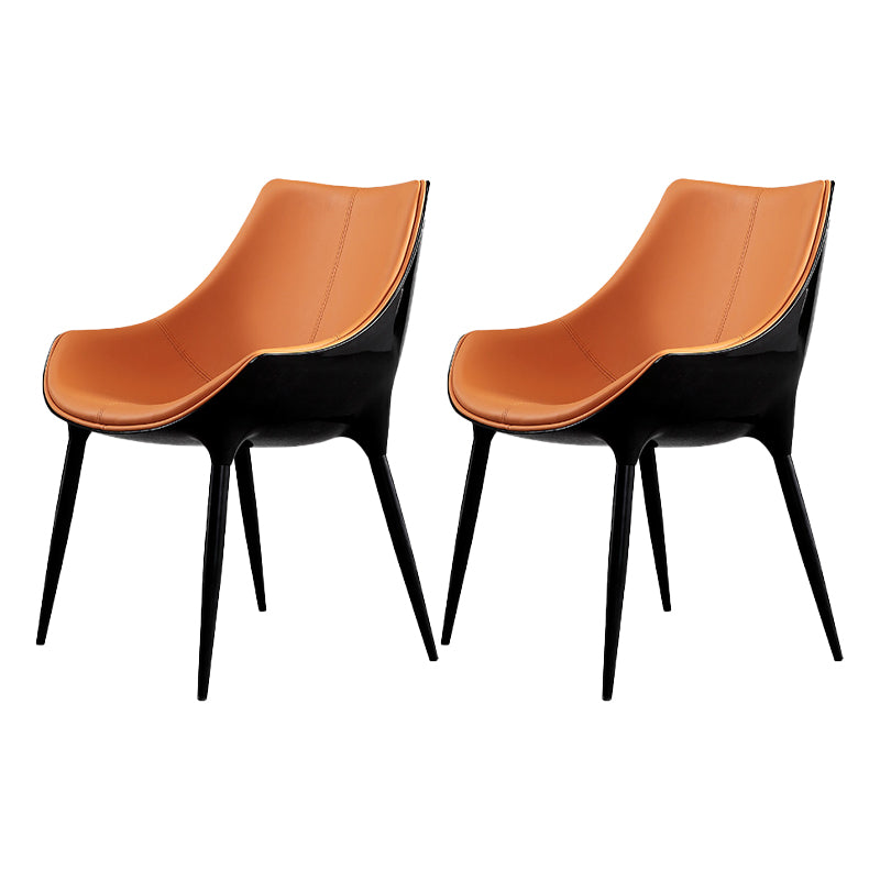 Chaises de salle à manger de style contemporain Chaises d'appoint avec accoudoirs de cuisine et pieds en métal (Ensemble de 2)