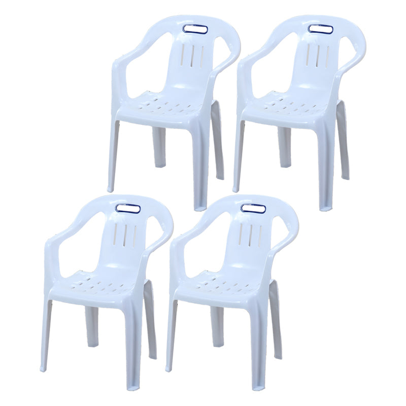 Fauteuils de salle à manger en plastique modernes, fauteuils de salle à manger empilables à la maison avec dossier à lattes