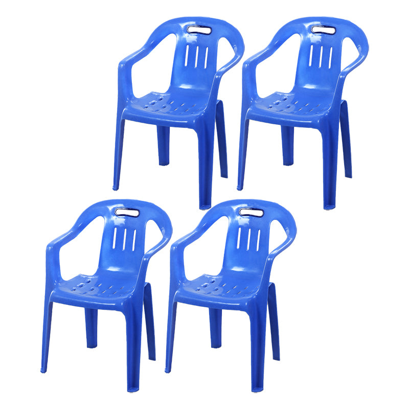 Fauteuils de salle à manger en plastique modernes, fauteuils de salle à manger empilables à la maison avec dossier à lattes