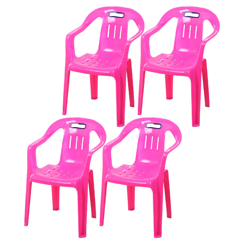 Fauteuils de salle à manger en plastique modernes, fauteuils de salle à manger empilables à la maison avec dossier à lattes