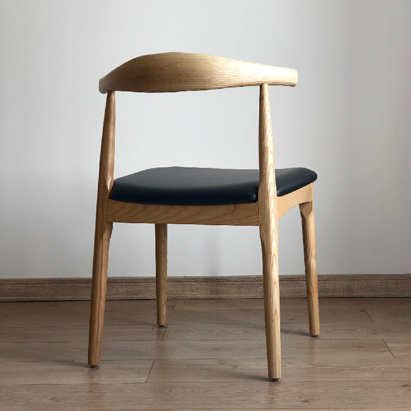 Sillas de comedor modernas de madera sin brazos, silla auxiliar de comedor con respaldo abierto (juego de 2)