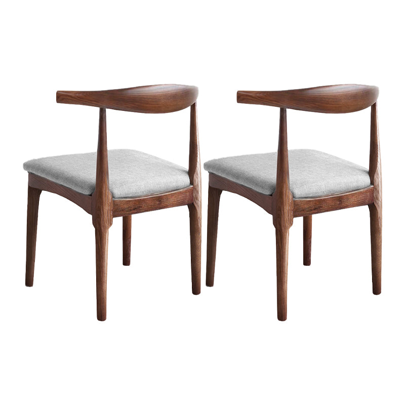 Sillas de comedor modernas de madera sin brazos, silla auxiliar de comedor con respaldo abierto (juego de 2)