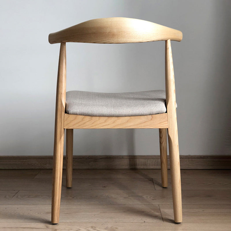 Sillas de comedor modernas de madera sin brazos, silla auxiliar de comedor con respaldo abierto (juego de 2)