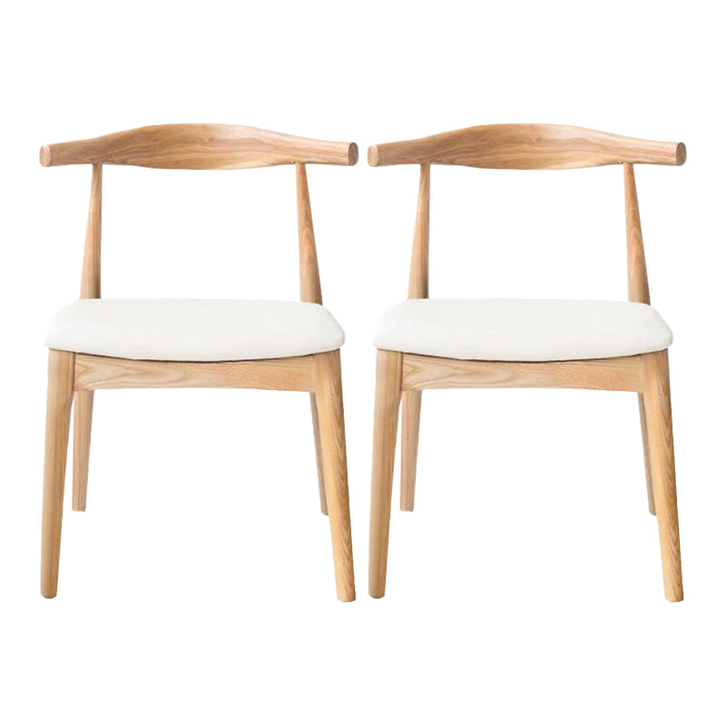 Sillas de comedor modernas de madera sin brazos, silla auxiliar de comedor con respaldo abierto (juego de 2)