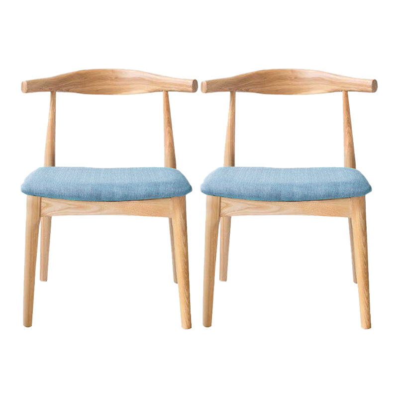 Sillas de comedor modernas de madera sin brazos, silla auxiliar de comedor con respaldo abierto (juego de 2)