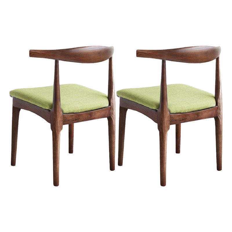 Sillas de comedor modernas de madera sin brazos, silla auxiliar de comedor con respaldo abierto (juego de 2)