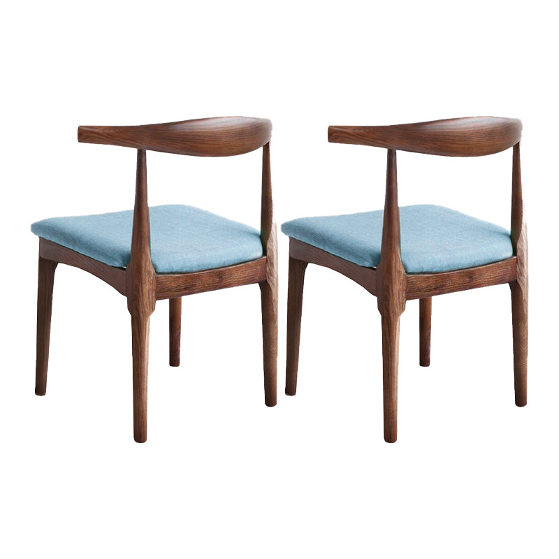 Sillas de comedor modernas de madera sin brazos, silla auxiliar de comedor con respaldo abierto (juego de 2)