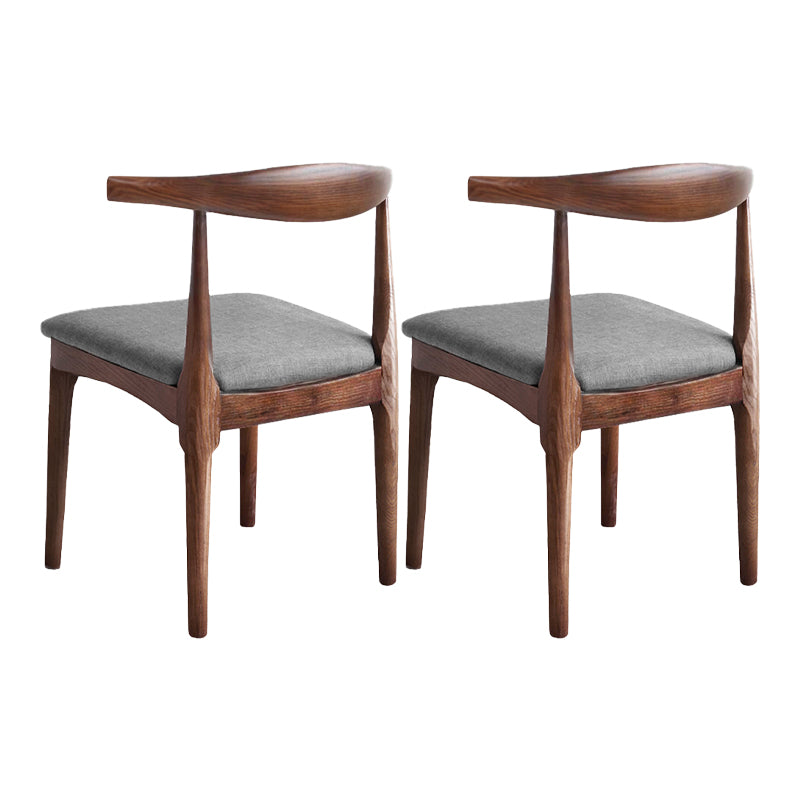 Chaises de salle à manger modernes sans accoudoirs en bois, chaise d'appoint à dossier ouvert (Ensemble de 2)