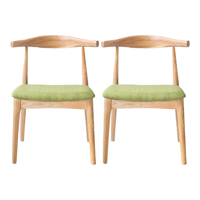Chaises de salle à manger modernes sans accoudoirs en bois, chaise d'appoint à dossier ouvert (Ensemble de 2)