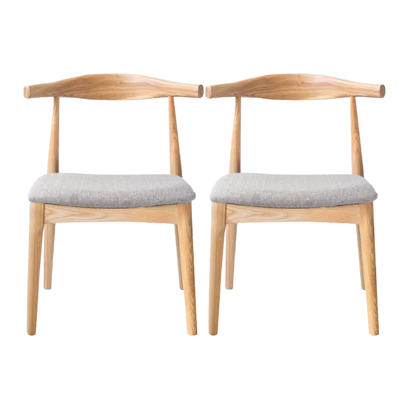 Sillas de comedor modernas de madera sin brazos, silla auxiliar de comedor con respaldo abierto (juego de 2)