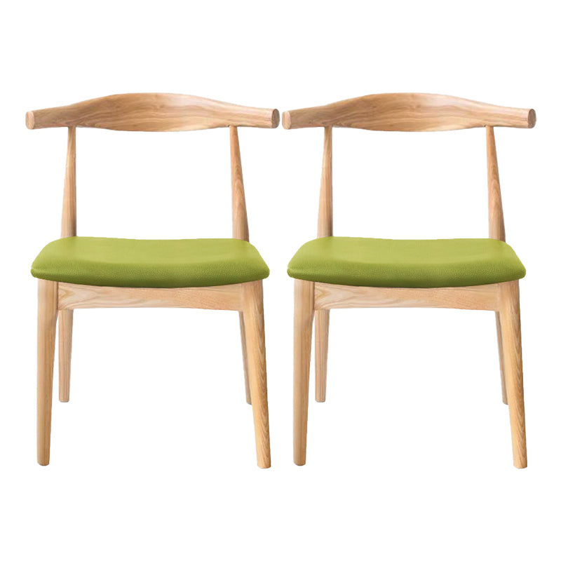 Sillas de comedor modernas de madera sin brazos, silla auxiliar de comedor con respaldo abierto (juego de 2)