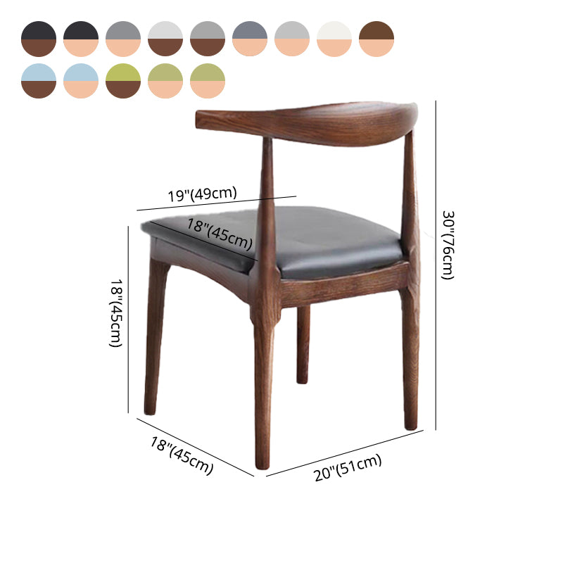 Sillas de comedor modernas de madera sin brazos, silla auxiliar de comedor con respaldo abierto (juego de 2)