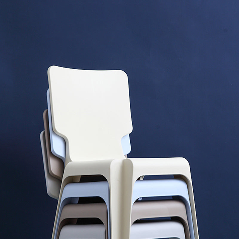 Silla de comedor escandinava sin brazos, sillas laterales de comedor apilables de plástico