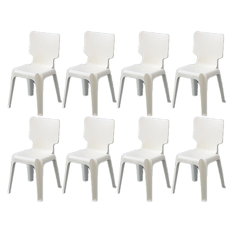 Silla de comedor escandinava sin brazos, sillas laterales de comedor apilables de plástico