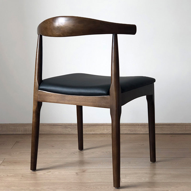 Chaises de salle à manger contemporaines en bois sans accoudoirs, chaise d'appoint à dossier ouvert (Ensemble de 2)