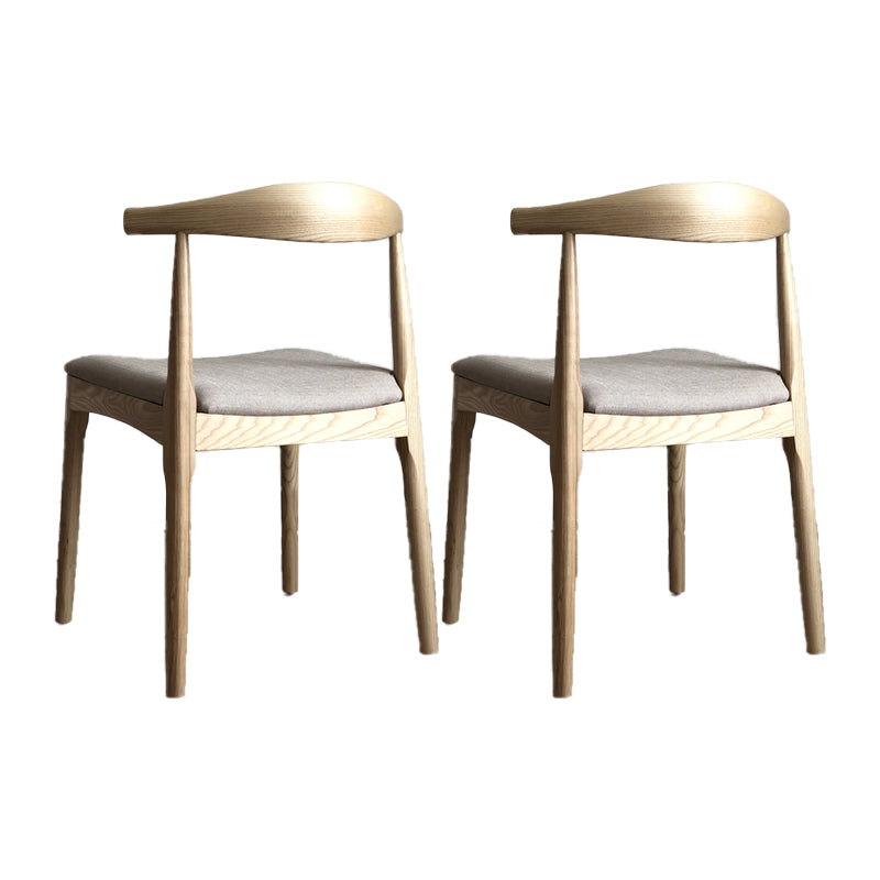 Chaises de salle à manger contemporaines en bois sans accoudoirs, chaise d'appoint à dossier ouvert (Ensemble de 2)