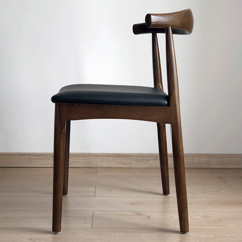 Chaises de salle à manger contemporaines en bois sans accoudoirs, chaise d'appoint à dossier ouvert (Ensemble de 2)