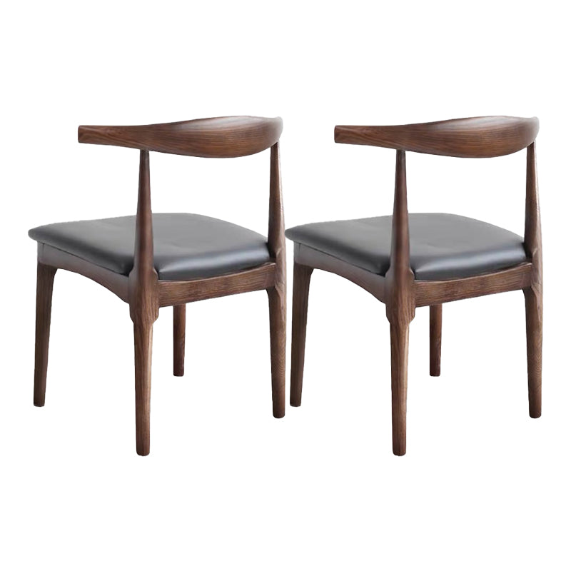 Chaises de salle à manger contemporaines en bois sans accoudoirs, chaise d'appoint à dossier ouvert (Ensemble de 2)