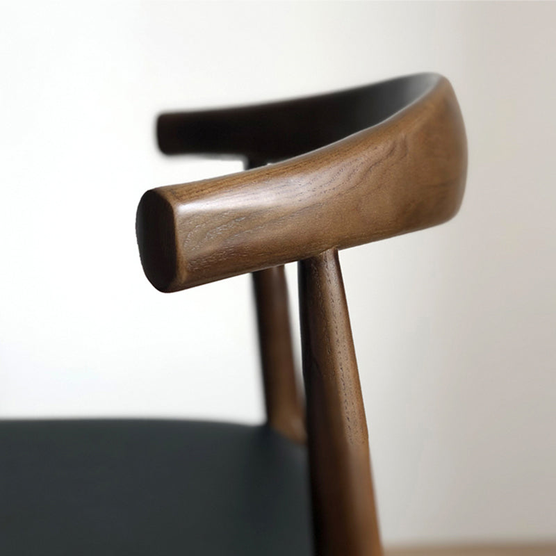Chaises de salle à manger contemporaines en bois sans accoudoirs, chaise d'appoint à dossier ouvert (Ensemble de 2)