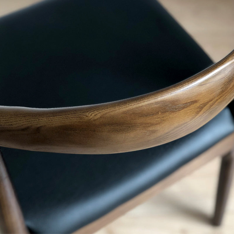 Chaises de salle à manger contemporaines en bois sans accoudoirs, chaise d'appoint à dossier ouvert (Ensemble de 2)