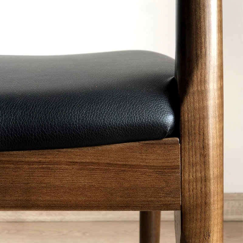 Chaises de salle à manger contemporaines en bois sans accoudoirs, chaise d'appoint à dossier ouvert (Ensemble de 2)
