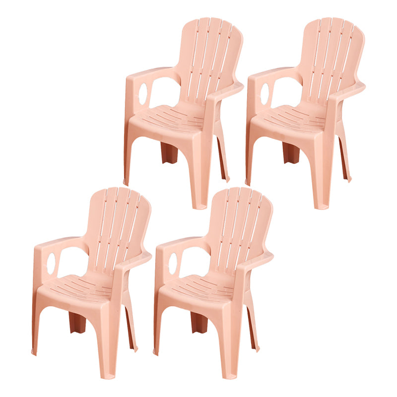 Fauteuils de salle à manger en plastique modernes, fauteuils de salle à manger à dossier empilable d'intérieur à lattes