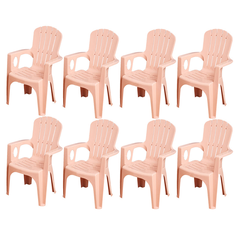 Fauteuils de salle à manger en plastique modernes, fauteuils de salle à manger à dossier empilable d'intérieur à lattes