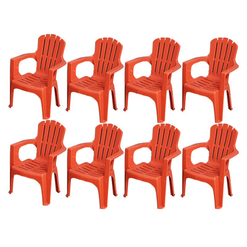 Fauteuils de salle à manger en plastique modernes, fauteuils de salle à manger à dossier empilable d'intérieur à lattes