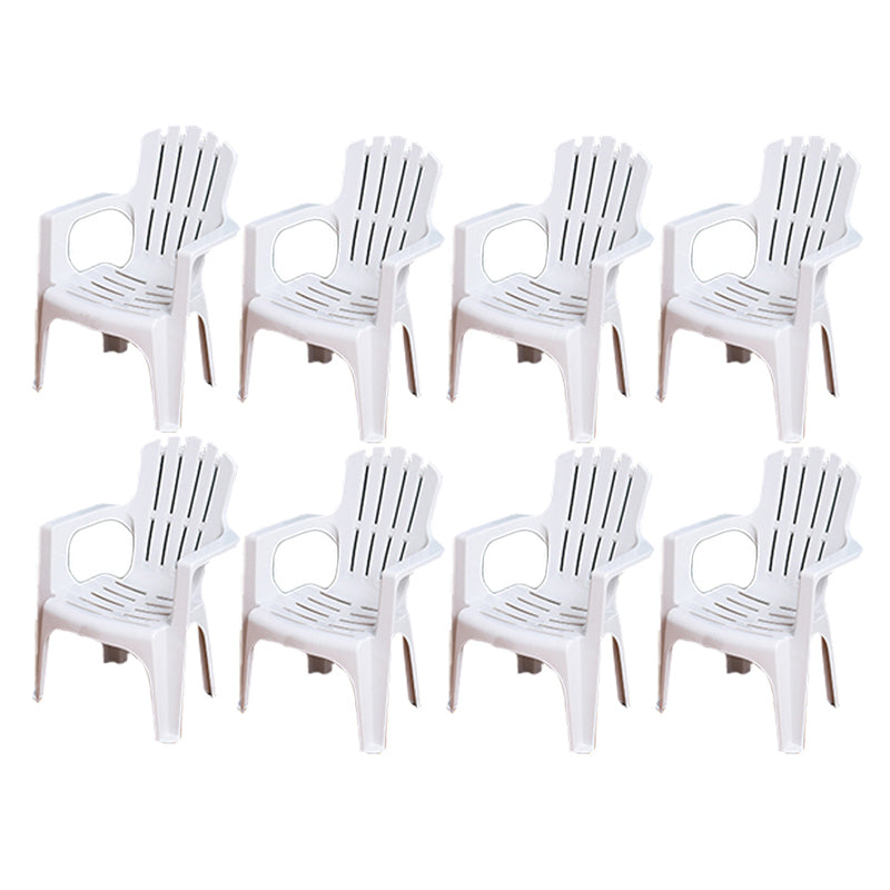 Fauteuils de salle à manger en plastique modernes, fauteuils de salle à manger à dossier empilable d'intérieur à lattes