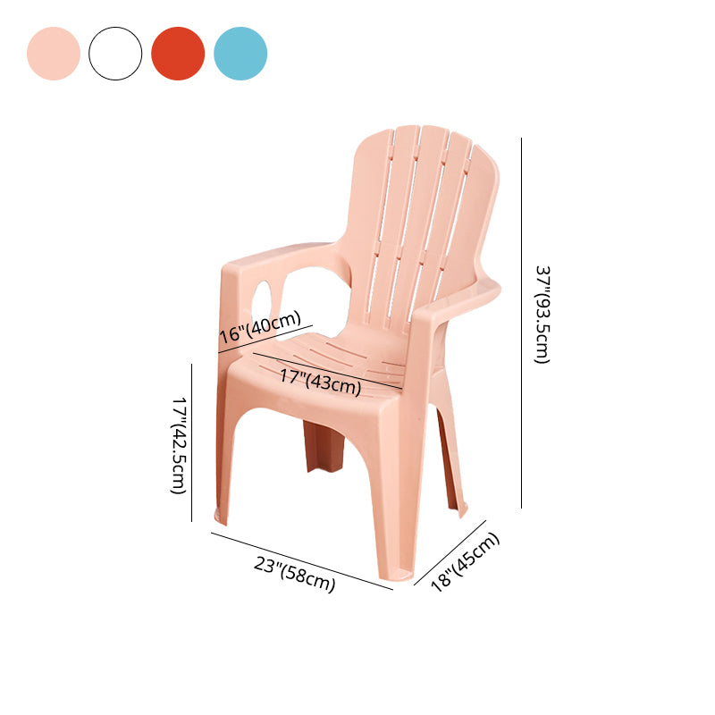 Fauteuils de salle à manger en plastique modernes, fauteuils de salle à manger à dossier empilable d'intérieur à lattes