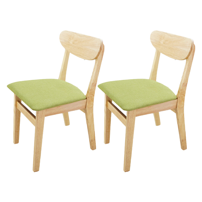 Chaise d'appoint en bois scandinave Home Chaise de salle à manger à dossier ouvert naturel (Ensemble de 2)
