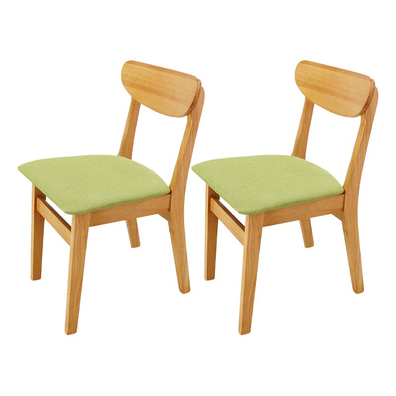 Chaise d'appoint en bois scandinave Home Chaise de salle à manger à dossier ouvert naturel (Ensemble de 2)