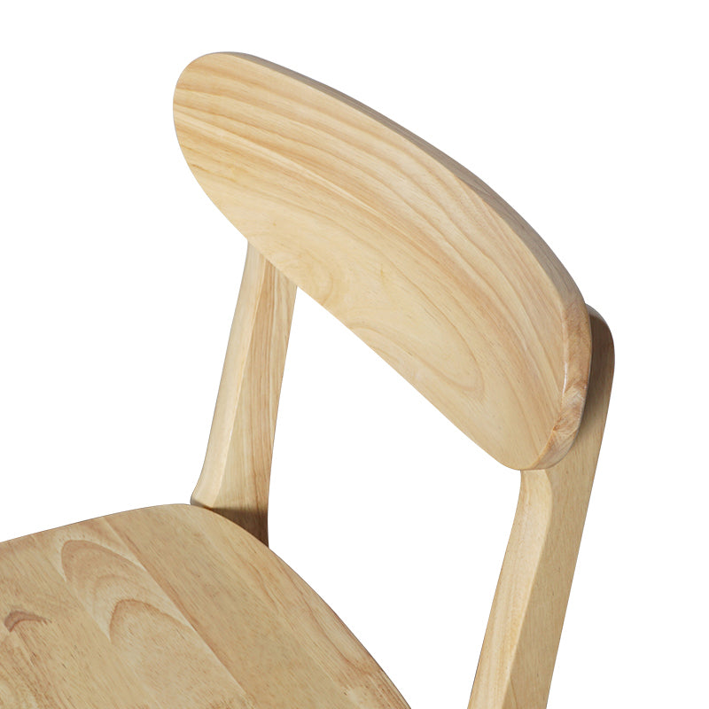 Chaise d'appoint en bois scandinave Home Chaise de salle à manger à dossier ouvert naturel (Ensemble de 2)