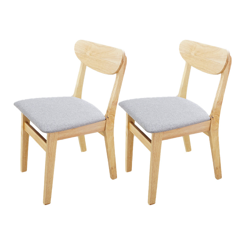 Chaise d'appoint en bois scandinave Home Chaise de salle à manger à dossier ouvert naturel (Ensemble de 2)
