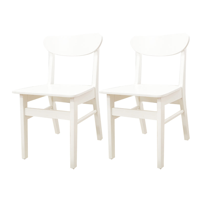 Chaise d'appoint en bois scandinave Home Chaise de salle à manger à dossier ouvert naturel (Ensemble de 2)