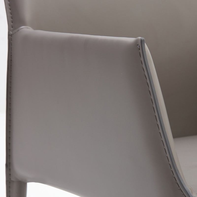 Modern Design Leather Chair Kitchen Solid Back Single Dining Arm Chair
