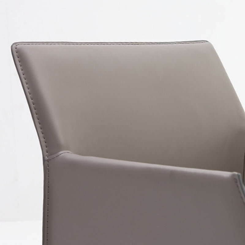 Modern Design Leather Chair Kitchen Solid Back Single Dining Arm Chair