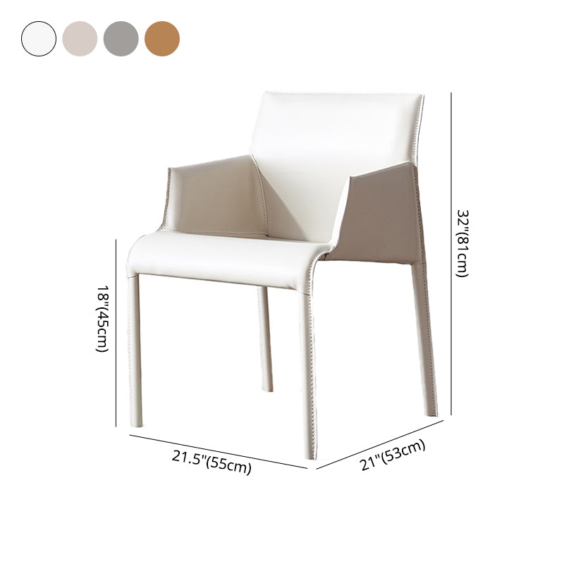 Modern Design Leather Chair Kitchen Solid Back Single Dining Arm Chair